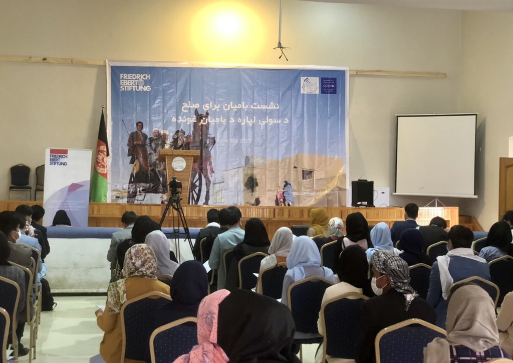 APPROCenter's tweet photo. Reaching Out for Peace: Bamyan Forum for Peace. Happening Now! This event is part of a series of forums under the Reaching Out for Peace project, implemented through a partnership between @FESKabul @APPROCenter and @mediothekkabul in seven province, across six regions of AFG. https://t.co/eheT2T9tIz