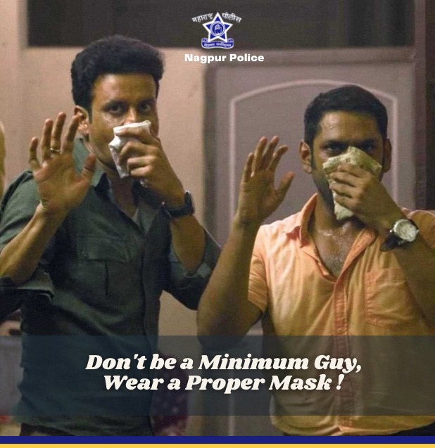 Don't just do the bare minimum, Wear a Proper Mask, when outside. @BajpayeeManoj @sharibhashmi #NagpurPolice