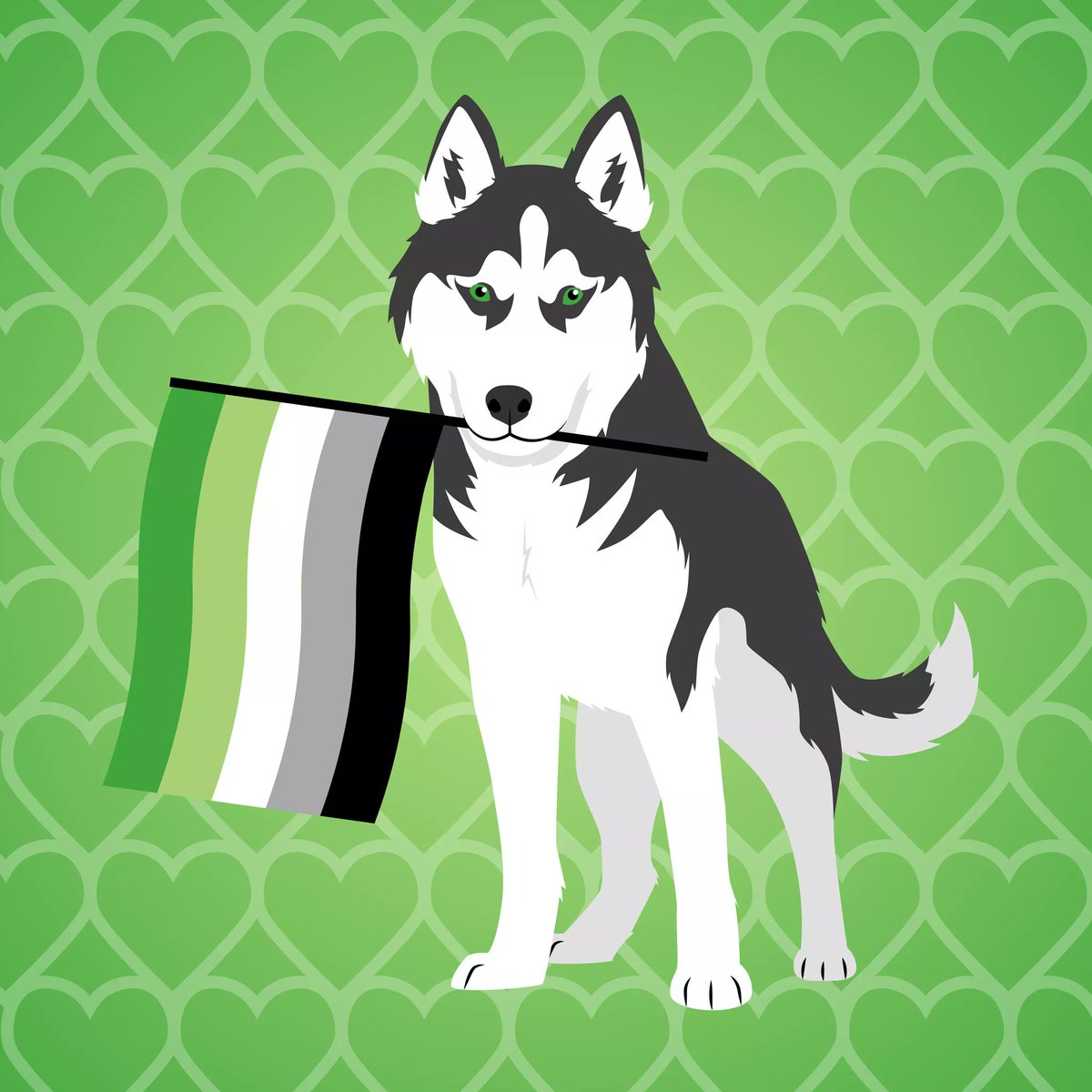 Part 8 of the Pride Animal illustrations. This is the Aromantic pride flag. An Aromantic person does not feel romantic attraction. 

#pride #aromantic #aro #aropride #pride2021 #prideflag #aromanticflag #aroflag