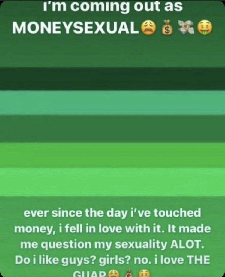 moneysexual hashtag on Twitter