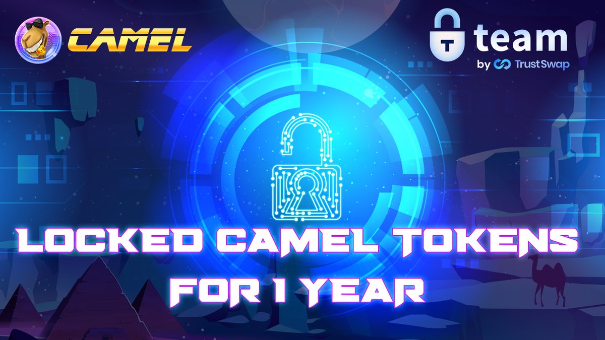 💎Special Benefits for $Camel holders.

🔒 Dev token lock: Dev token will be locked for 1 year on Team.Finance
♻️ Every Transaction:
3% Fee will be burnt forever
4% Fee Redistributed to $CAMEL holders
1% Fee will be sent to Charity and Donation Wallet
#Camelswap #Camel