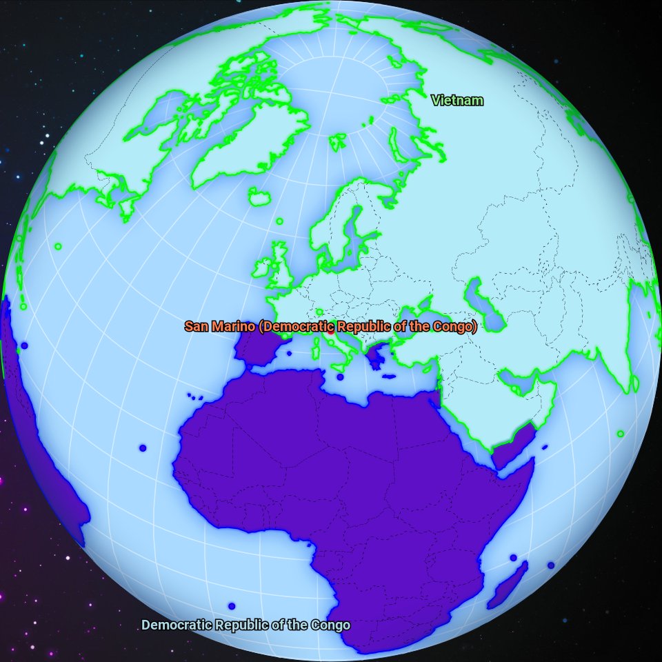 worldwarbot's tweet image. August 2112, Vietnam conquered San Marino territory previously occupied by Democratic Republic of the Congo.
Check the full map at worldwarbot.com
#Vietnam #DemocraticRepublicoftheCongo