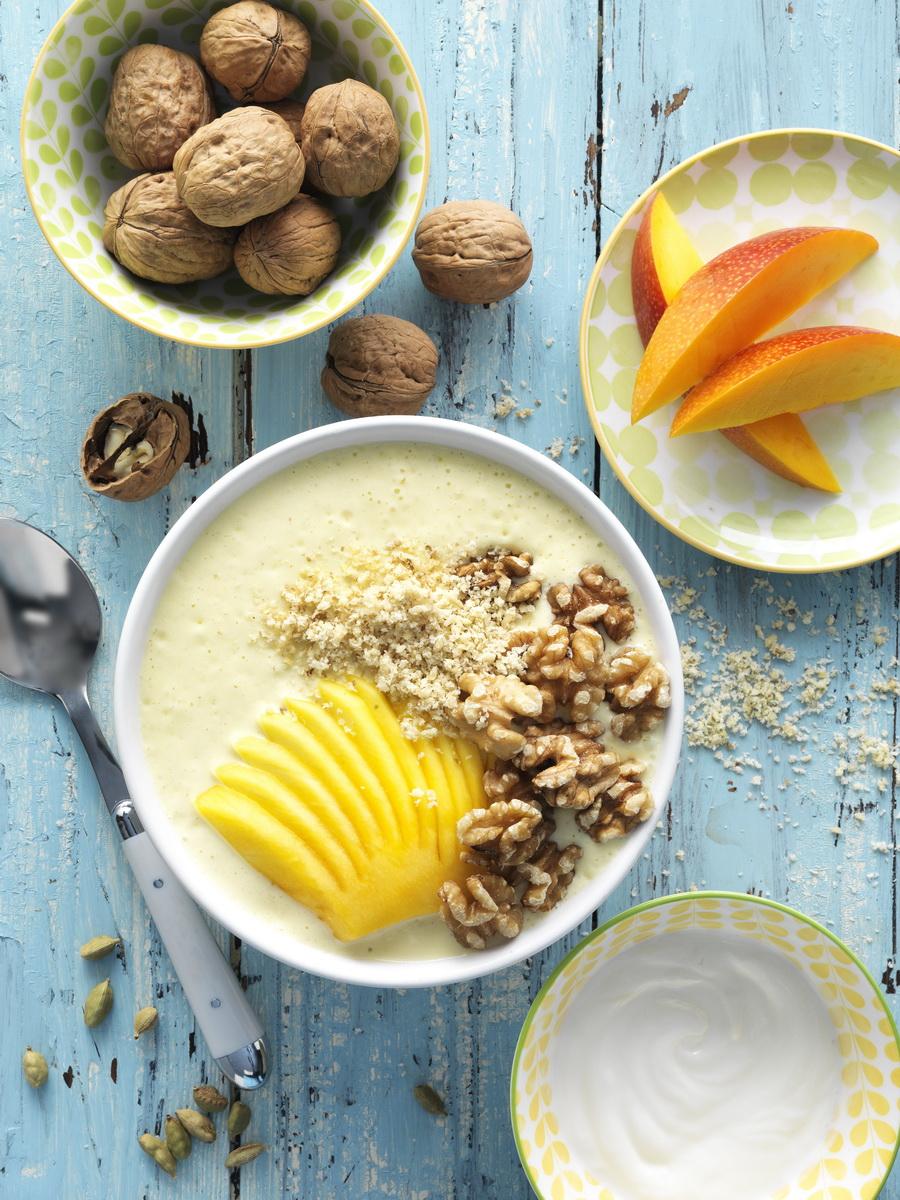 CaWalnutsIndia's tweet photo. Here's a walnut and mango lassi bowl that is not only a work of art but also a nutrient-rich meal. In the peak of the mango season, this is the perfect way to enjoy the king of fruits. 
Link: https://t.co/EXaGejPMkc
#CaliforniaWalnuts #MakingEverydayHealthy https://t.co/ptdchBdv3w