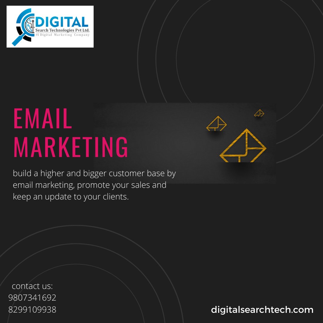 digisearchtech's tweet photo. Mark a Remarkable effect by building a customer base and keeping up to date the sounding features and updates of your business.
Contact us to build higher Customer Base by E-mail Marketing.
.
.
.
#emailmarketing #emailmarketingcompany #emailmarketingexperts #emailmarketingagency https://t.co/MEtEeUsvYh