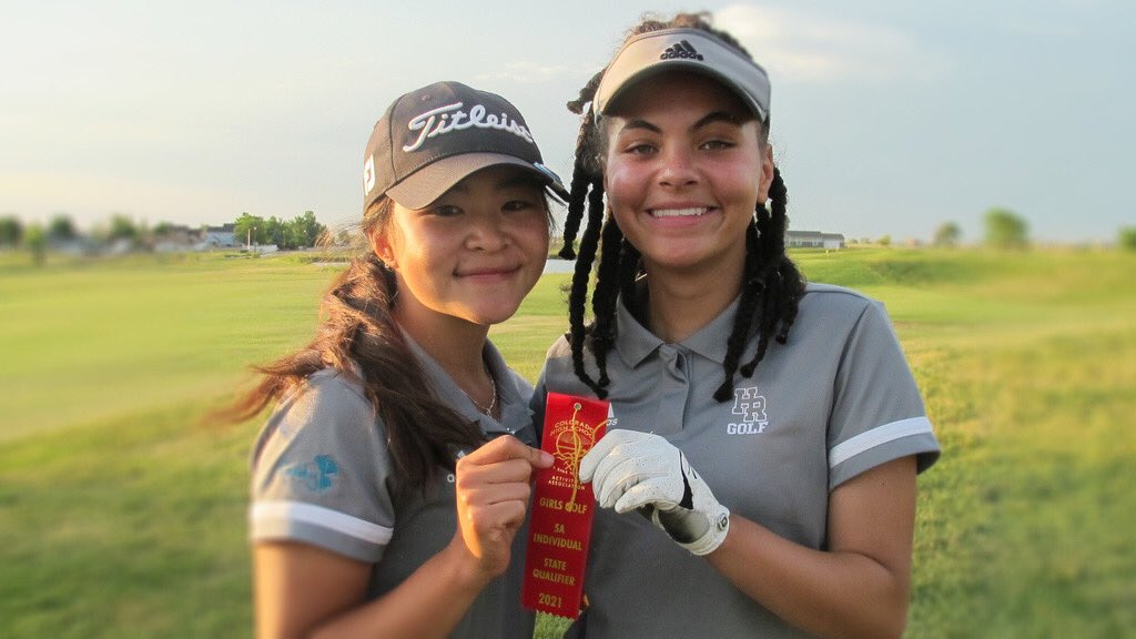 HRHS_Golf's tweet photo. What a Northern Regional! Lightning, funnel cloud, 2 hour delay, 90 degree temps! 2 for 1 playoff!  Congrats to Joie &amp; Tjaden for qualifying. Bella and Mason played great. Such fun coaching these girls! https://t.co/vBLmUzlXku