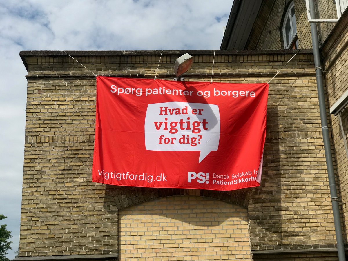 Det fine banner på vores mur markerer, at vi nu endelig har ramt den 9. juni og Hvad er #vigtigtfordig?-dagen! Vi ved, I er mange, der markerer dagen, og vi glæder os til at følge med i jeres aktiviteter gennem #vigtigtfordig. #patientsikkerhed