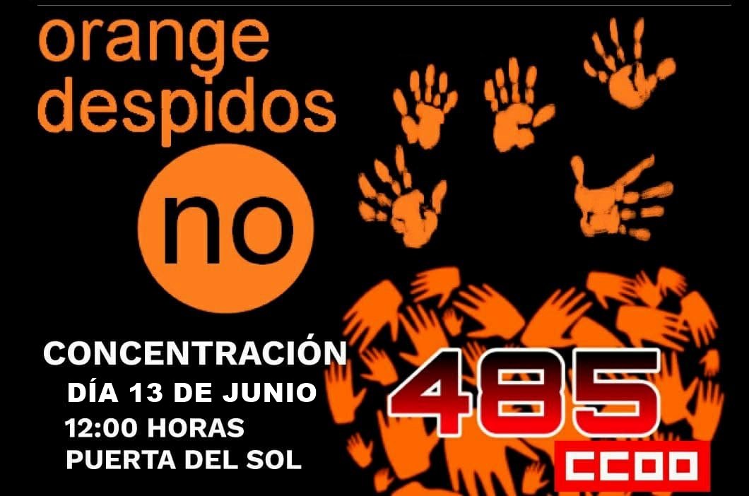 📣 Si quieres apoyarnos contra el salvaje ERE de <a href="/orange_es/">Orange España</a> que quiere echar a la calle a 485 familias vente a nuestra concentracion 
🗓️ 13 de Junio
🕛 12h
🏫 Puerta del Sol
#ORANGEdespidosNO
#EREOrange
<a href="/fallacher/">JF Fallacher</a> <a href="/srichard/">Stéphane Richard</a> <a href="/Ge_Pellissier/">Gervais Pellissier</a>  <a href="/BeaMandine/">Beatrice Mandine</a> <a href="/fabiennedulac/">Fabienne Dulac</a> <a href="/VLeBoulanger/">Valérie Le Boulanger</a>
