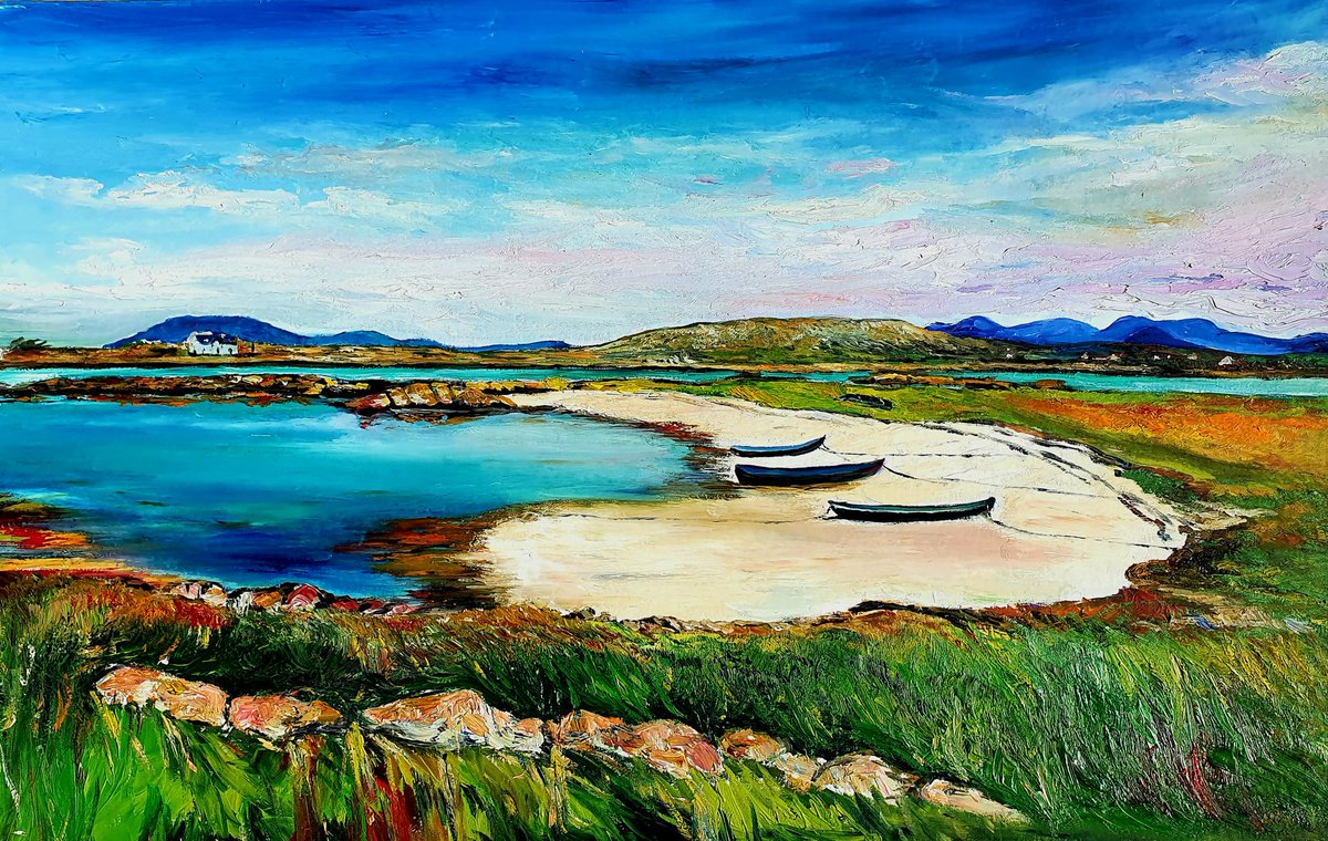 Comórtas ! Competition 🎨 win a framed print of my Mweenish Island painting .. details below⬇️ Be Creative💕 #SeoÍanGhaeltacht #seoíanghaeltacht