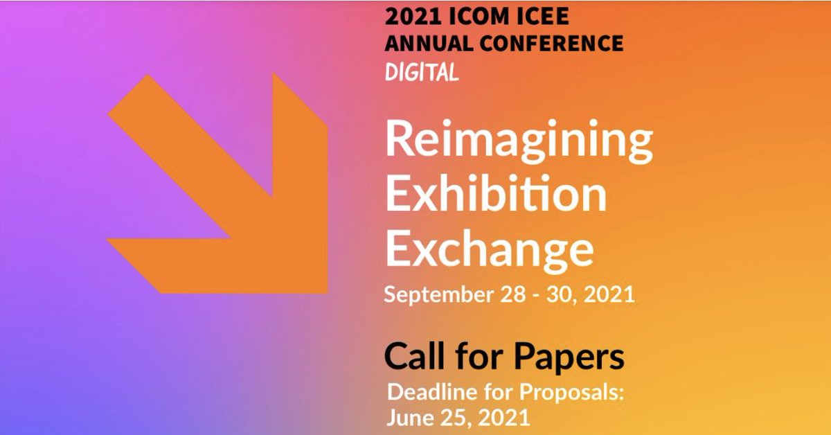 International Council of Museums (ICOM) (@icomofficiel) on Twitter photo 📣CALL FOR PAPERS
<a href="/ICEE_ICOM/">ICOM Exhibitions</a> 2021 invites you to explore topics on the theme "Reimagining Exhibition Exchange" in a post-pandemic world through the lens of:
👥 Audience Engagement
👩💻 Technology
📦 Operations and Practices
🗓️Deadline-June 25, 2021.
➡️ecs.page.link/d53qr 📣CALL FOR PAPERS
<a href="/ICEE_ICOM/">ICOM Exhibitions</a> 2021 invites you to explore topics on the theme "Reimagining Exhibition Exchange" in a post-pandemic world through the lens of:
👥 Audience Engagement
👩💻 Technology
📦 Operations and Practices
🗓️Deadline-June 25, 2021.
➡️ecs.page.link/d53qr