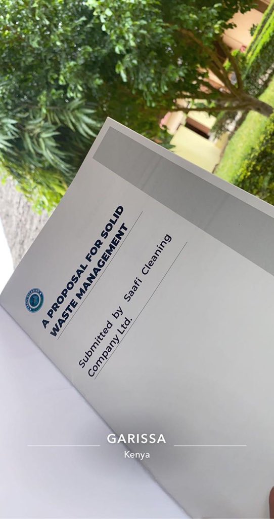 SaafiCleaning's tweet photo. A proposal for solid waste management by @SaafiCleaning company Ltd. The best quality assurance policy. @AhmedSafi99 https://t.co/sgujX9QLsf