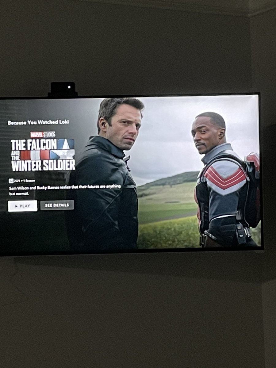 ChooChooTre's tweet photo. Sam and Bucky giving me the side eye because I said Loki’s show might be better. I LOVED #TFATWS but the first episode of #Loki was amazing! https://t.co/Lmcdm1Y5SY