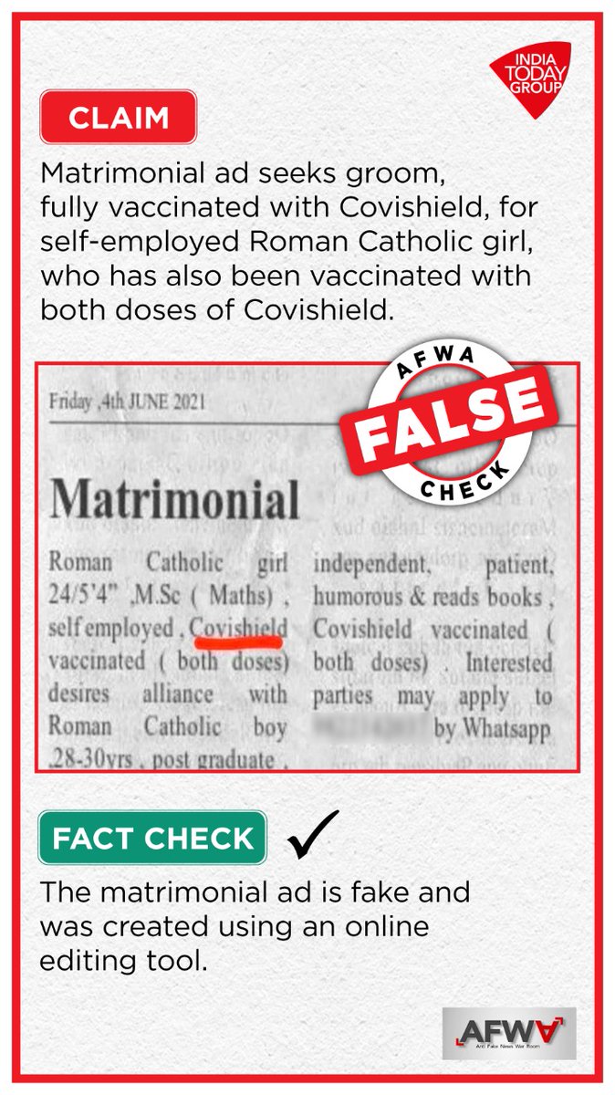 choprajeev's tweet photo. @ShashiTharoor Its a FAKE matrimonial Ad. https://t.co/MeYKcnAsu0