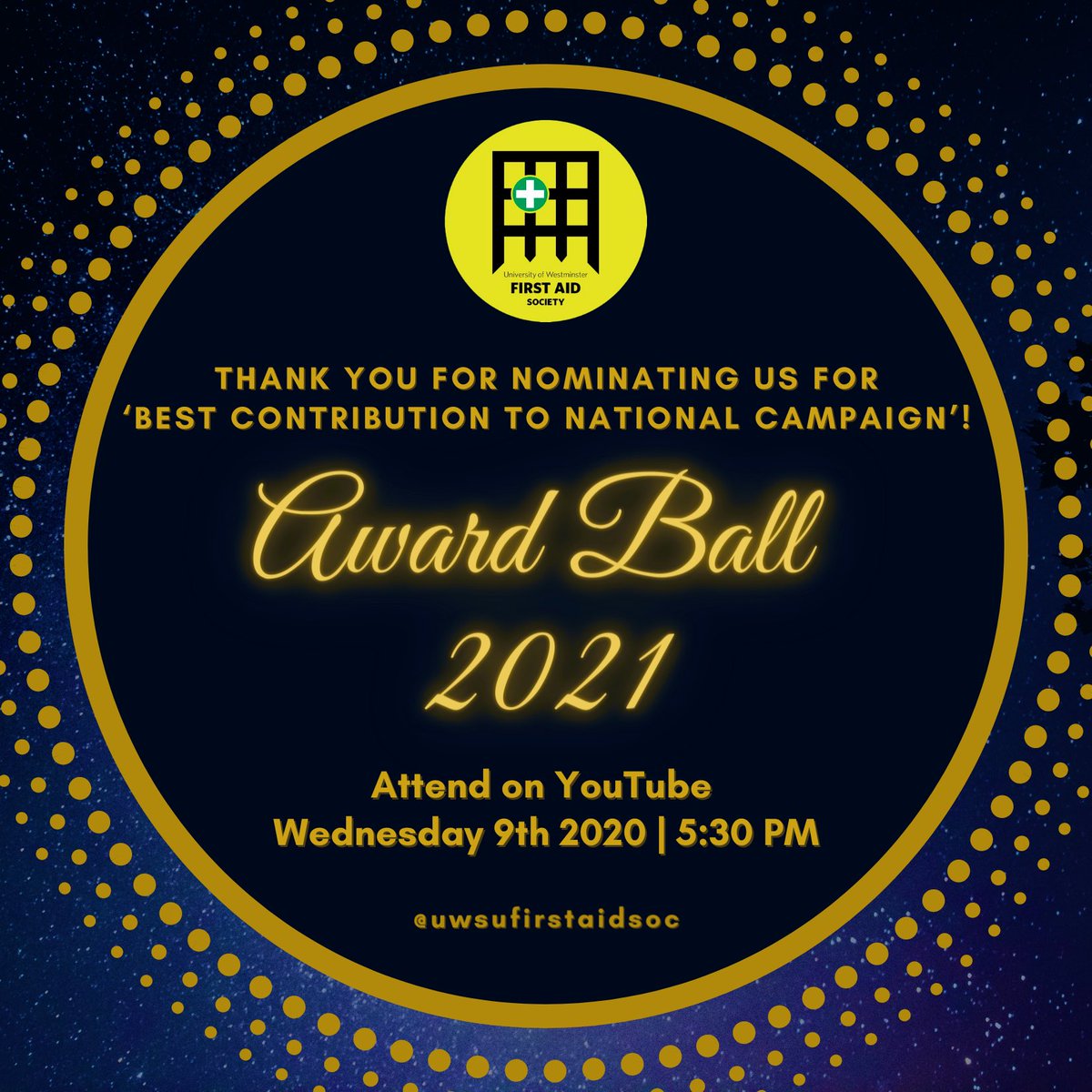 Just like to say a big thank you for nominating The First Aid Society🥳🥳🥳Tune in to see the winners!

Its been challenging academic year and our society will strive to do better in the upcoming year to deliver more engaging and fun sessions.

#firstaidsoc #award #SJAStudents