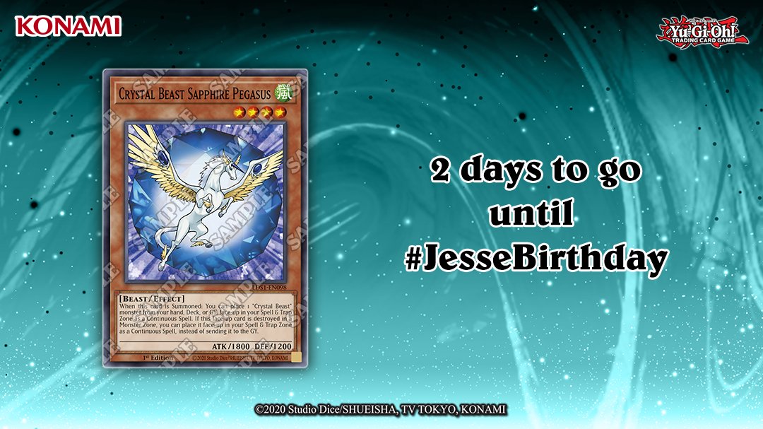 Yu Gi Oh Card Games Konami Europe 2 Days Until It S Jesse S Birthday Today S Iconic Card That Jesse Uses Is Crystal Beast Sapphire Pegasus This Card S First Appearance Was In Jesse S Duel