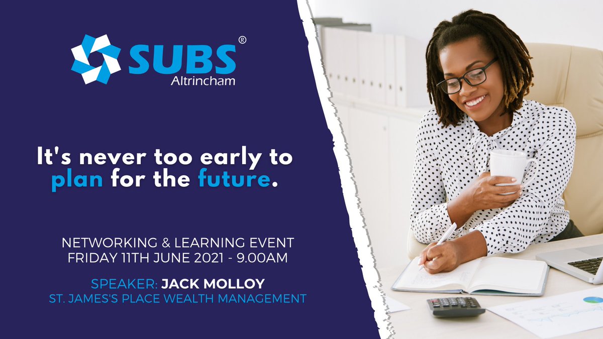 What do you mean you don't have to think about the future just yet?

It's never too early to plan for the future. Our SUBS Partner Jack Molloy will be guiding you how and it's totally free.

So why not join us this Friday, 11 June? Book your place here: portal.subsbusinessevents.co.uk/post/subs-altr…