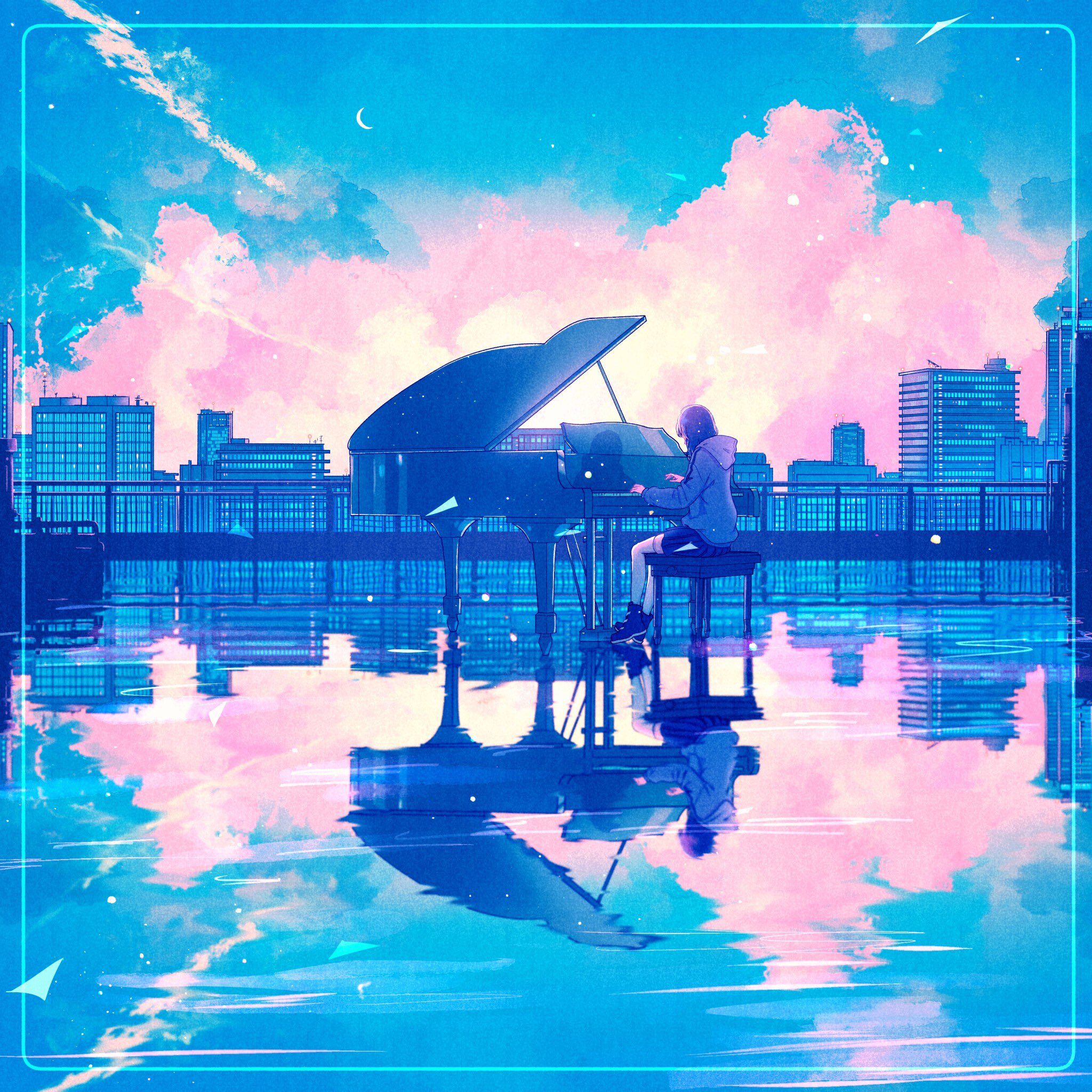 Wacca わっか Xeuphoria様 Iamxeuphoria のep Piano Sessions Reflections のカバーイラストを担当させていただきました ピアノ を弾いているのは Xeuphoria様のオリジナルキャラクターで Xeu という名前の女の子です T Co