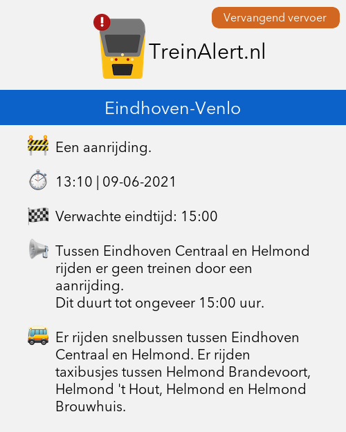 Melding aanrijding Brandevoort Helmond