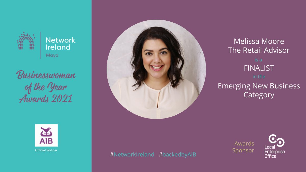 networkmayo's tweet image. Melissa Moore is a Retail Consultant, Mentor and Trainer. Melissa enables customer facing businesses to deliver superior customer experiences.
theretailadvisor.ie
facebook.com/theretailadvis…
Congratulations @advisor_retail Emerging New Business Finalist!