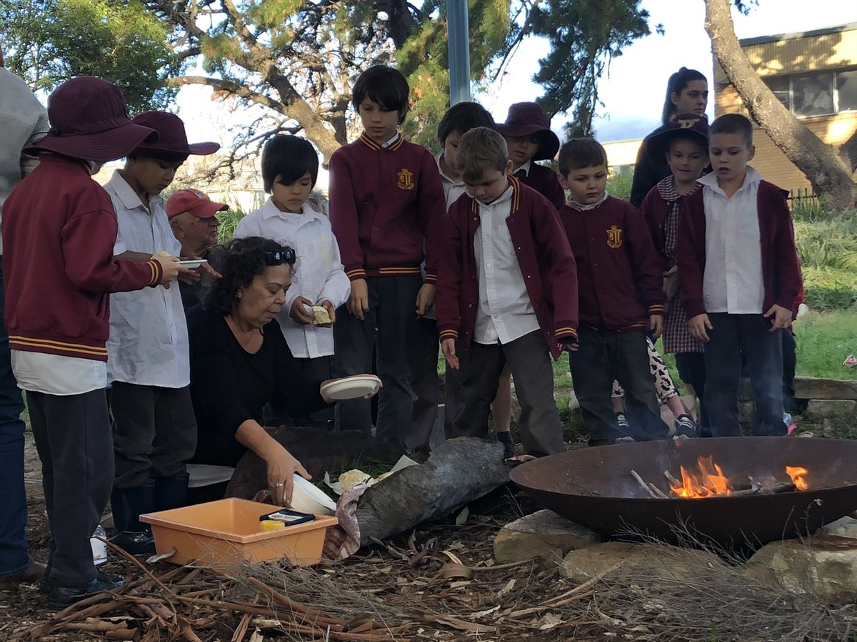 Great afternoon of learning and community. Thanks Aunty Trish for teaching us how to make damper and leading a yarning circle. #LoveWhereYouLearn