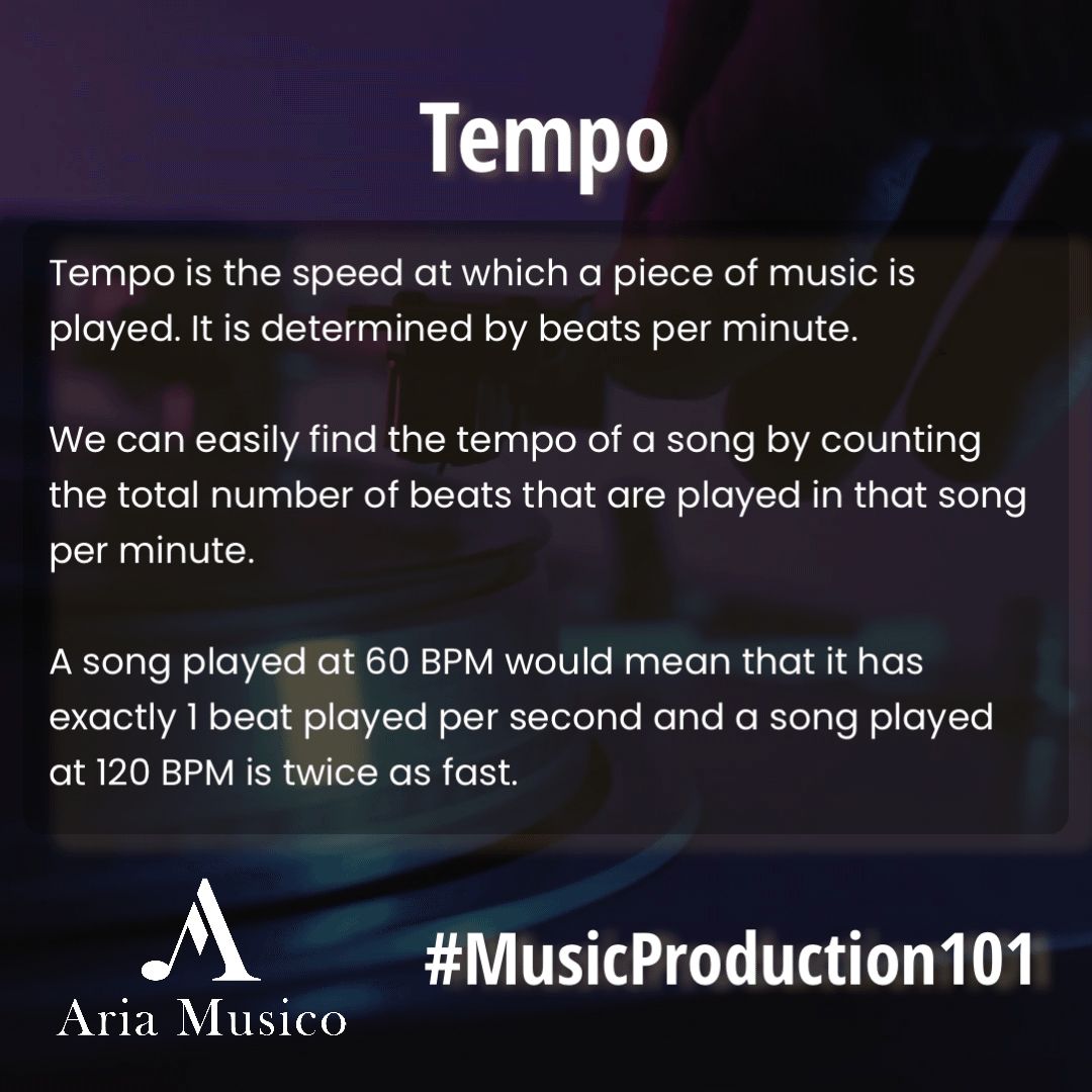 AriaMusico's tweet photo. Music Production 101 - Song Tempo / BPM

#BPM #songtempo #musictempo #tempo #musicbpm #beatsperminute https://t.co/vlL5POylpz