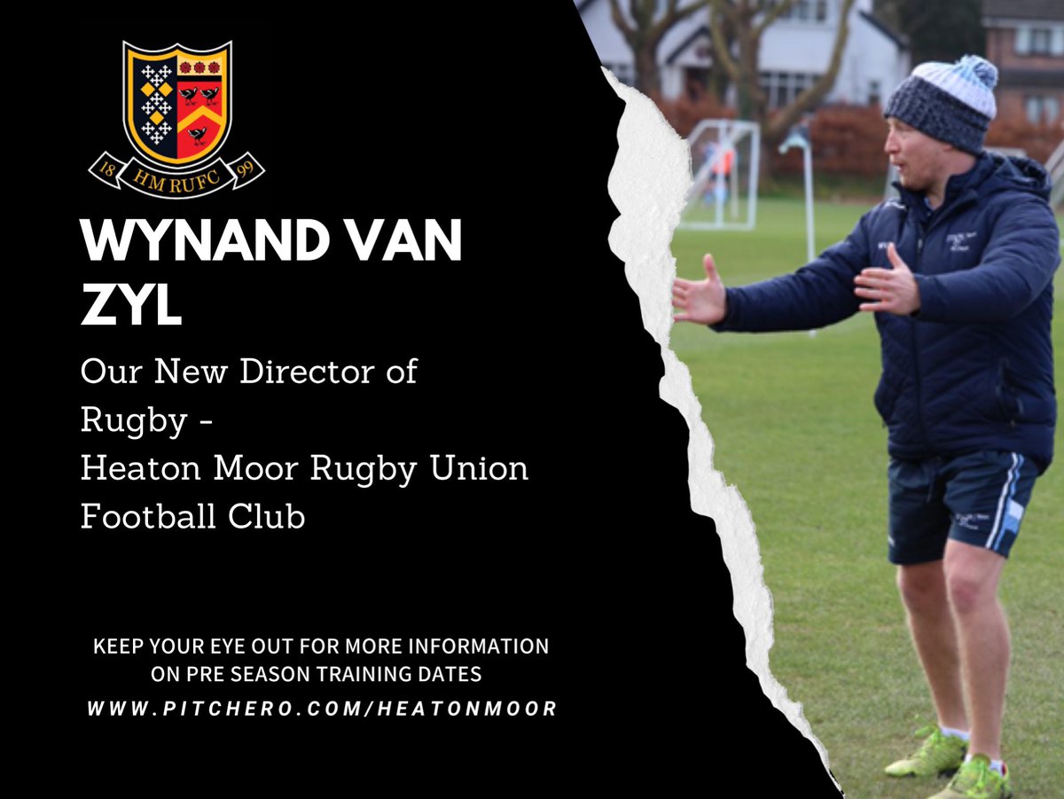 We are thrilled to announce Wynand Van Zyl as our new Director of Rugby. 

Wynand brings tears of high level coaching, and playing, experience and will be a great fit for our current squad. 

I hope you all will join me in giving him the warmest welcome. 

pitchero.com/clubs/heatonmo…