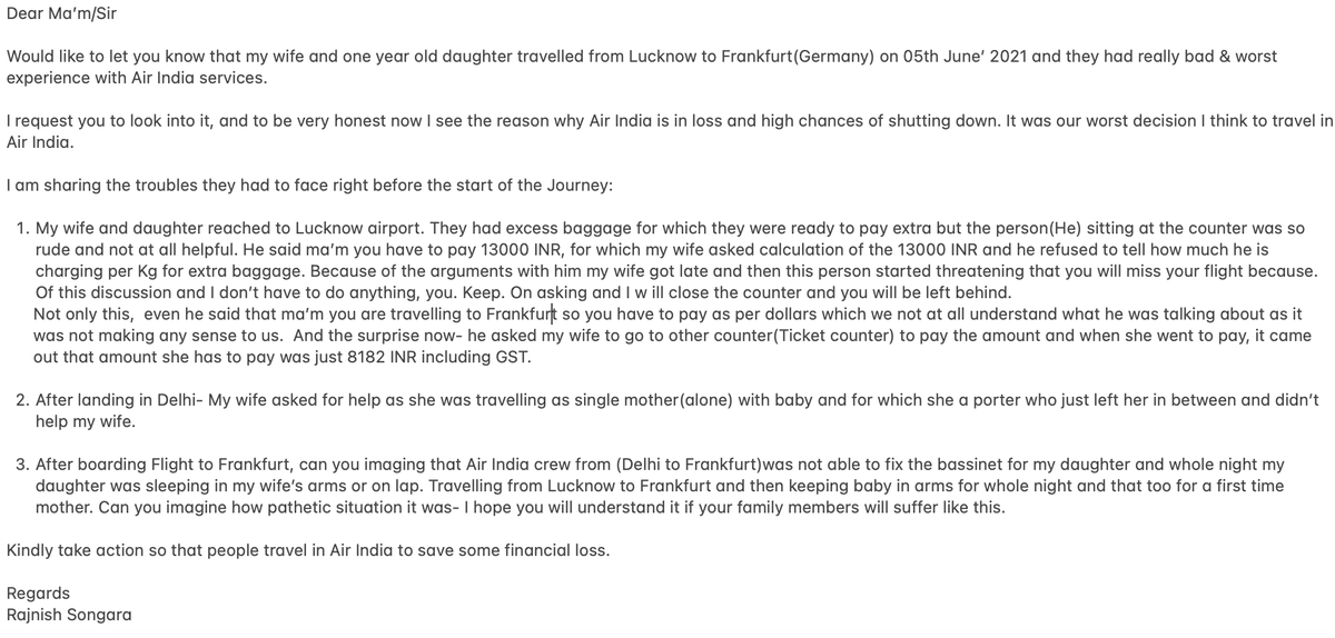 RajnishSongara's tweet photo. Dear @HardeepSPuri Sir, Request you to. help me. My last complaint tweet is being removed from the Twitter. &amp; who did it possibly @airindiain or. @TwitterIndia . I want to complain about pathetic. and worst experience my. wife had with @airindiain   @AltNews Can you please me! https://t.co/PSdXFNtDI6
