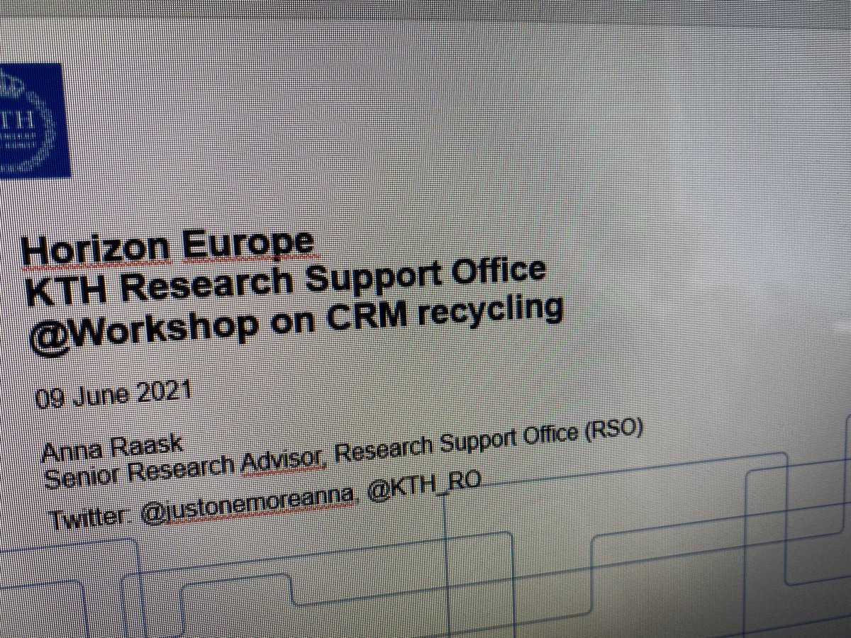 justonemoreanna's tweet image. soon presenting @KTH_RO support at KTH CRM workshop #HorizonEurope together w/ among others @EU_ERMA