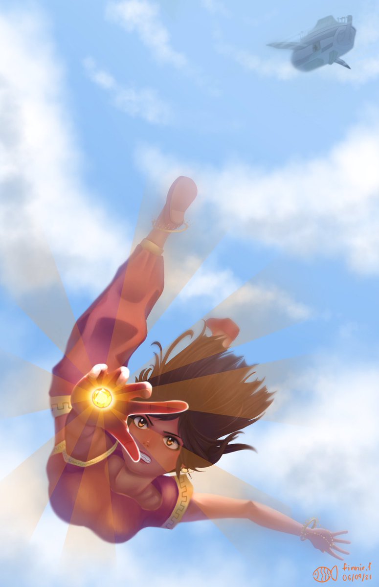 FinnieTheFish's tweet photo. My latest painting! It took so much time because I lost the file once so I have to repaint everything 😭😭😭 #fallthroughthesky #digitalart #handpose #dynamicpose https://t.co/fgpTMBbbh0