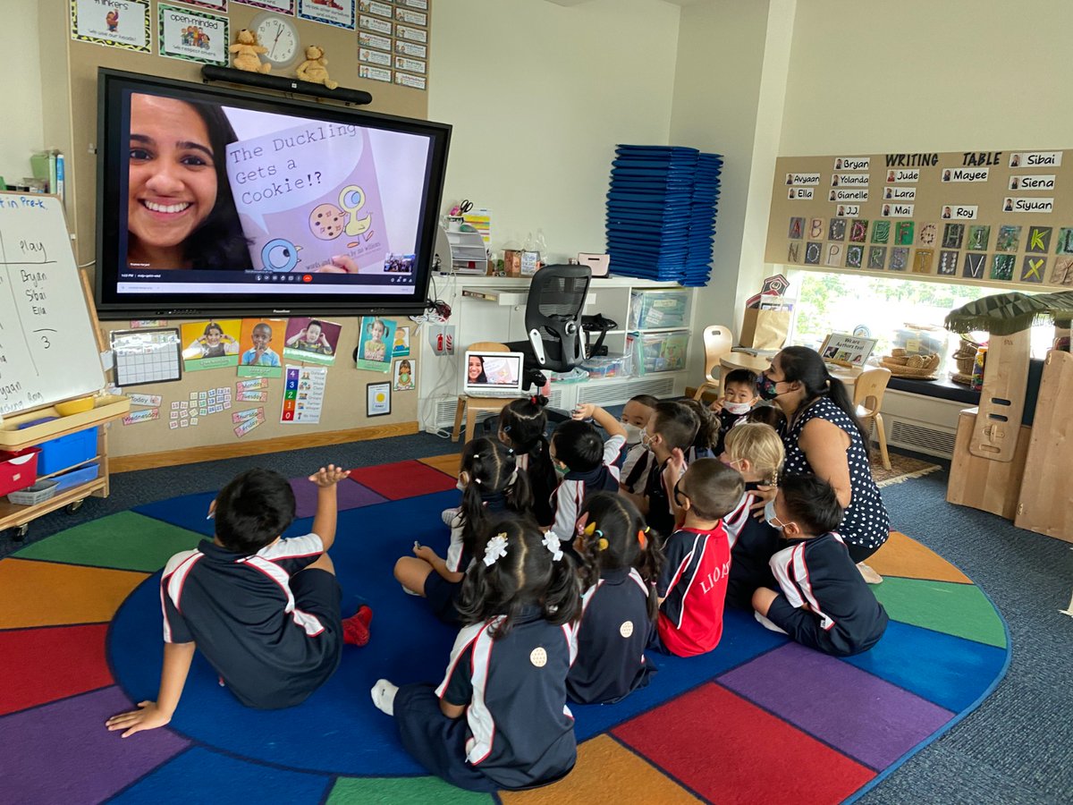 Sisters at sister schools! The best part about being part of @CognitaSchools and having my sister in @SAISROCKS is collaborating and connecting our students together. I loved being their guest speaker for a read aloud, and answering all their questions! #StamfordHK #CognitaWay