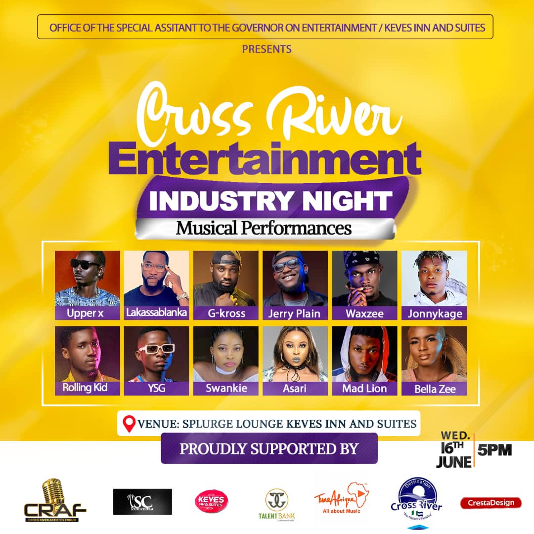 crafonevoice's tweet photo. CROSS RIVER ENTERTAINMENT INDUSTRY NIGHT RETURNS THIS JUNE, AS TUNE AFRIQUE STORMS CALABAR FOR MUSIC SEMINAR

Nelson Nseabasi

Cross River State Entertainment Industry Night will make a grand return this June, 2021, Open Secret exclusively confirms. https://t.co/9JRCEJsHUy