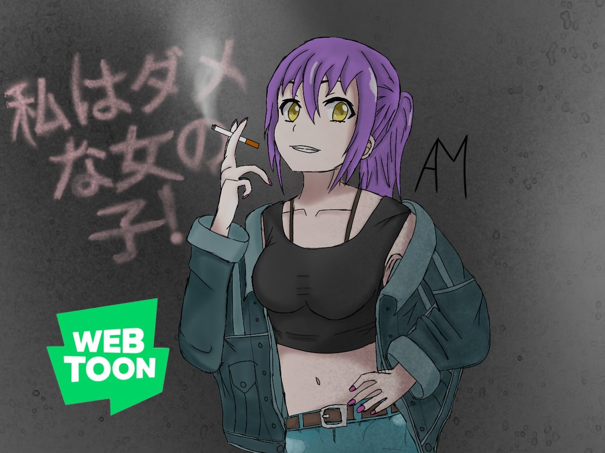 amstudio_manga's tweet image. Watashi wa damena on'nanoko! (I'm a bad girl) POSTER, 2022 on WEBTOON! #oc #amstudio #webtoon #anime #manga #comic #Imabadgirl