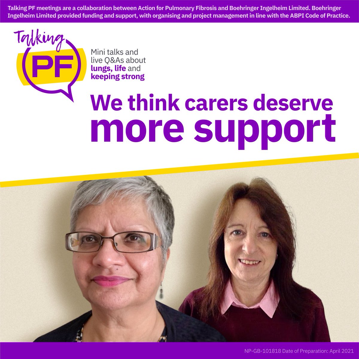 ActionPFcharity's tweet photo. Are you a carer? Then you shouldn’t miss our free Zoom talk at 8pm on 9th June, ‘Personal experiences of caring for loved ones with #PF’. Fellow carers Dee and Maxine will answer your questions live. It’s free – just follow this link to register https://t.co/8SlHEsQIdN #TalkingPF https://t.co/No3DmCt2K6