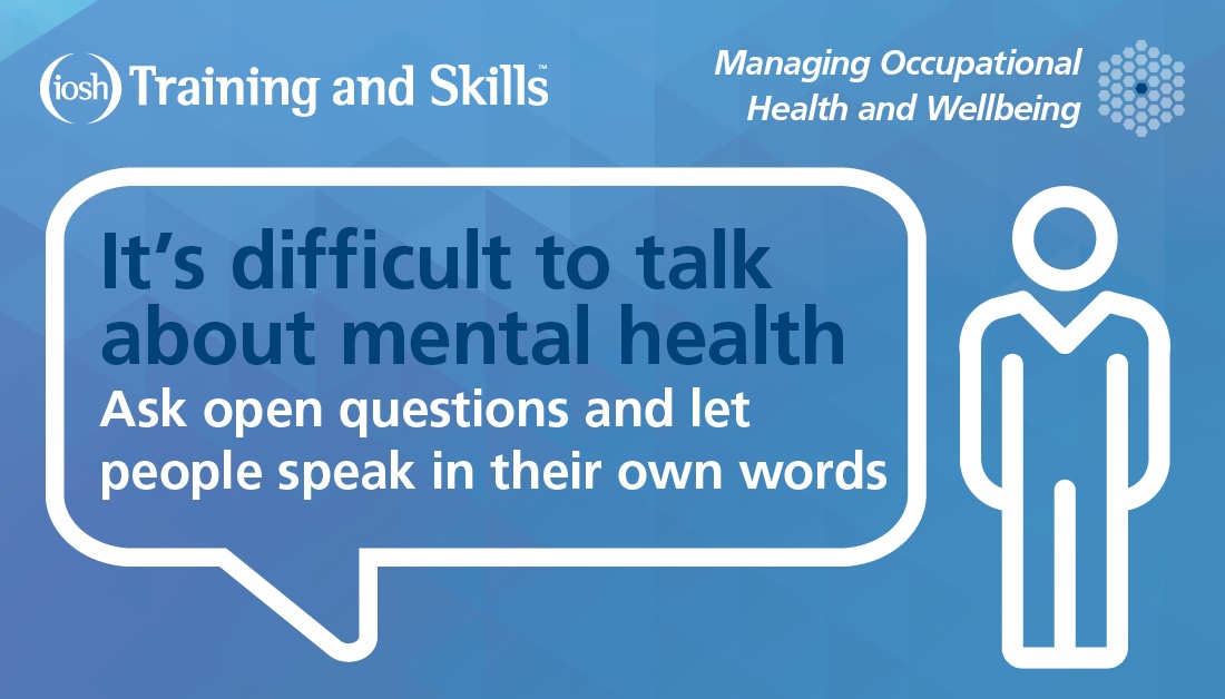 IOSH_tweets's tweet photo. There are many things you can do when talking about #MentalHealth.
Support your employee’s health and wellbeing by booking onto our #ManagingOccupationalHealthandWellbeing course and learn via video conferencing or e-learning.
Find out more: https://t.co/OadpR6QUsL
#IOSHCourses https://t.co/uxYBwzi29L