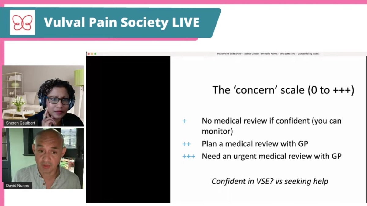 It's important to #CheckYourVulva #KnowYourVulva 

When to seek help was an area covered in our #VulvalCancer Livestream w Dr David Nunns #gynaecology #oncology & vulval disease consultant. You can watch it here:

Facebook: fb.me/e/LKkh3nBk
YouTube: youtu.be/9oU3zs8QW-c