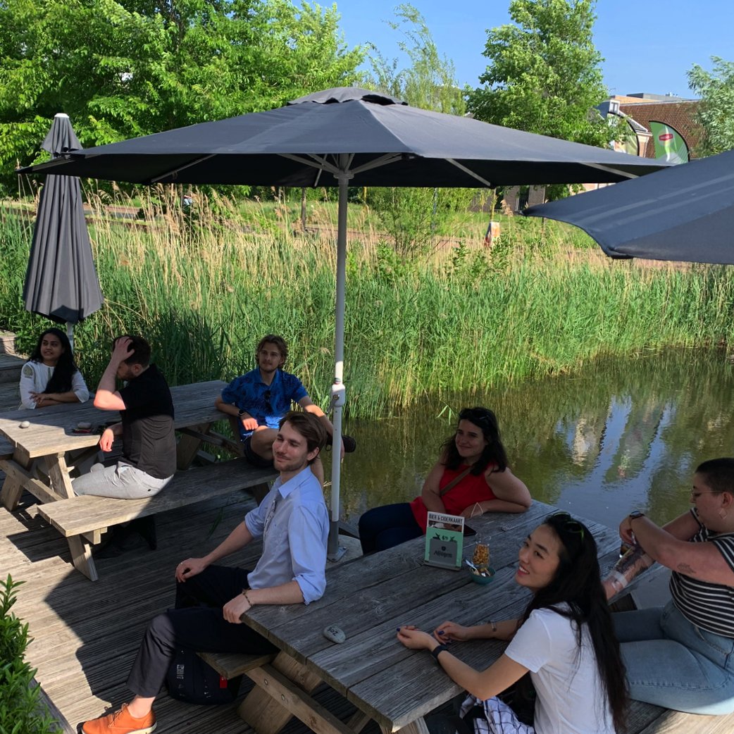 SSPF_NL's tweet photo. On June 3 we organized a COVID-proof Meet &amp; Greet in Leiden, with our NL-connected participants from @ISUnet #SSP18, #SSP19, #ISP20 and #SHSSP21 got together to meet with our future #SSP21 participants. A sunny and delightful afternoon!

#myspacecareer #spacestudies #sspf #isu https://t.co/Pp9R00tJ2s