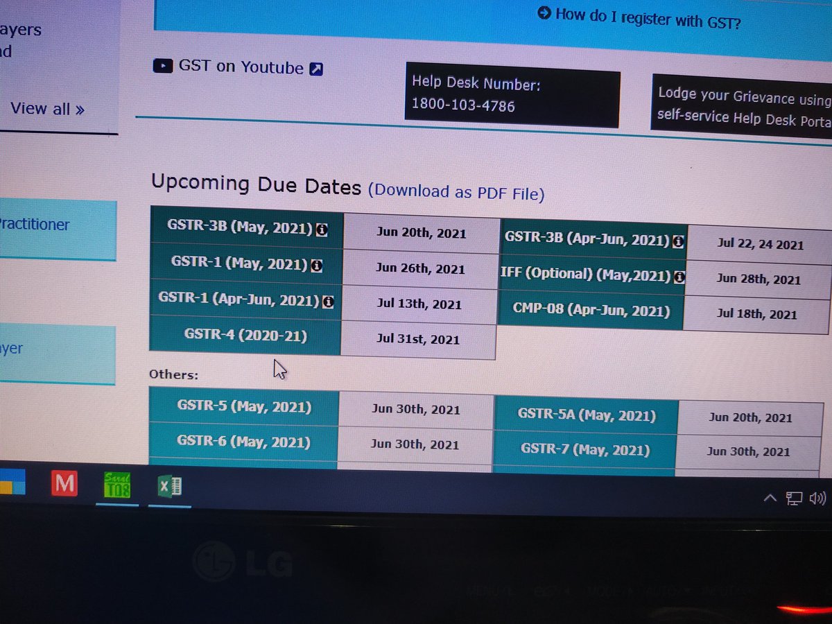 CAPratikSadrani's tweet photo. GSTR3B Due Date for May21 is 20-06-21 and for GSTR1 Due date for May21 is 26-06-21. How can one file 3B before GSTR1 as we need to wait for 2B..!! @Infosys_GSTN @GST_Council @nsitharaman @FinMinIndia @theicai @ianuragthakur https://t.co/exJCRxJAzR
