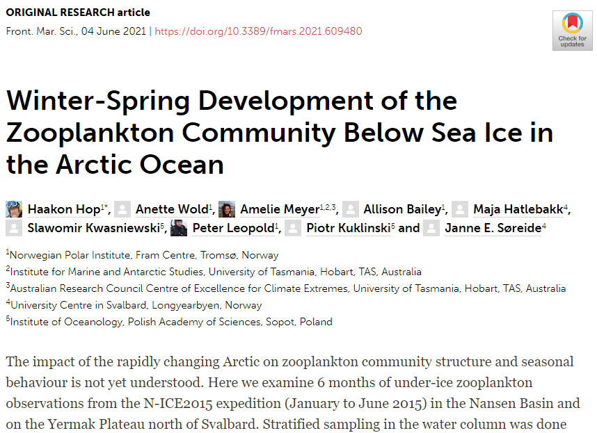 DrAmelieMeyer's tweet photo. Sea ice retreat in the #Arctic and #Zooplankton 'wake-up call': what is the outlook for copepods and community structure? Pretty good!✅ 
Full paper here: https://t.co/uL3kYZmGpK

#seaice #Calanus #copepod #polar #climate #science https://t.co/bugdYtZlbK
