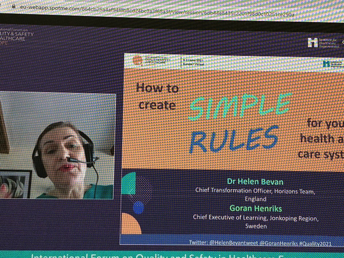 Starting off the <a href="/QualityForum/">Quality Forum</a> -the usefulness of creating simple rules @HelenBevanTweet <a href="/goranhenriks/">Göran Henriks</a> #Quality2021 Creating our Future Today <a href="/WesternHSCTrust/">Western Trust</a> <a href="/HSCQI/">@HSCQI</a> <a href="/QImedgovpharm/">Daryl Connolly</a> <a href="/MorrowOrlaith/">Orlaith Morrow</a>