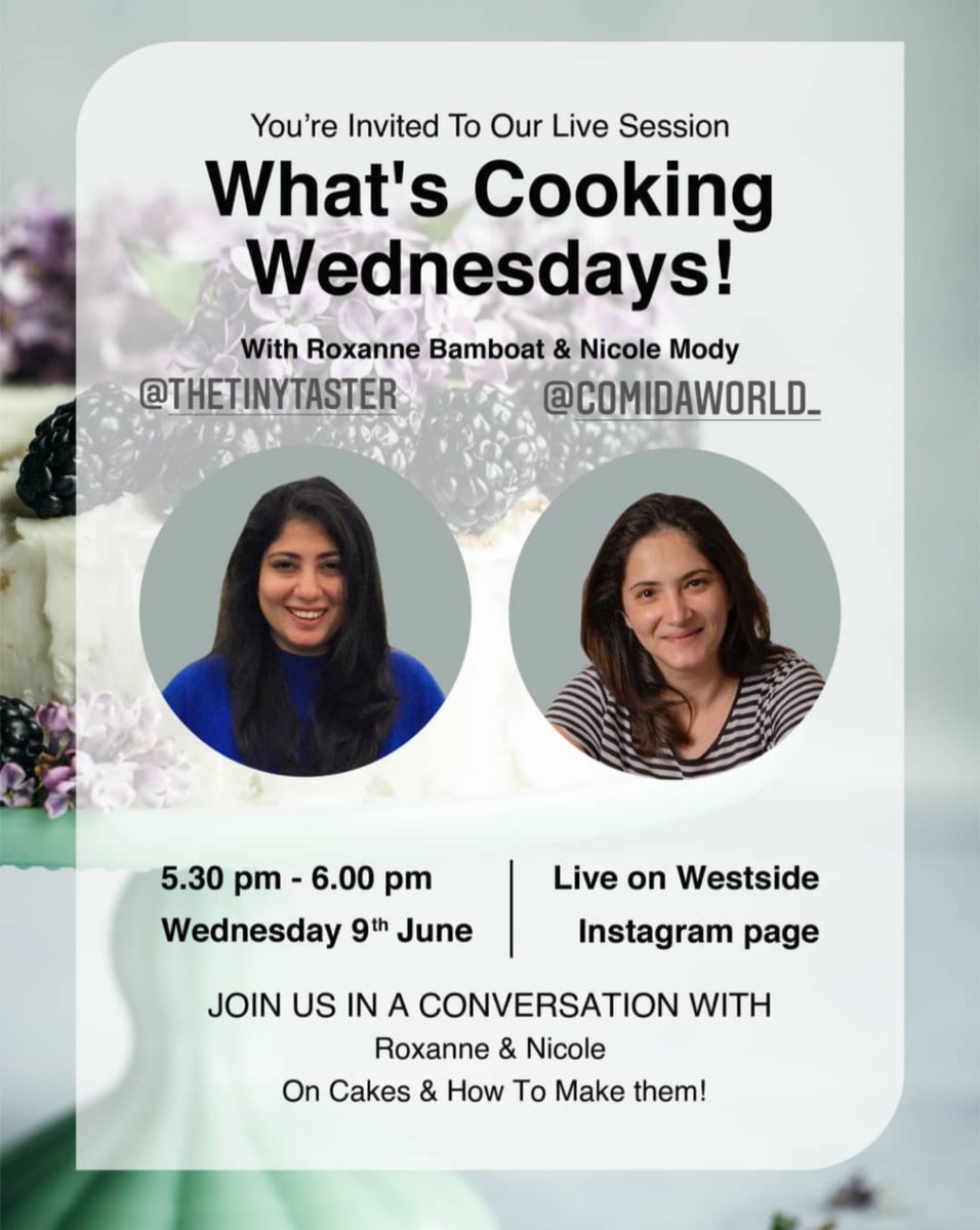 roxannebamboat's tweet photo. Best way to enjoy the current weather is to tune in today at 5.30pm on the @WestsideStores Instagram handle.. @nicolemodyy & I are talking all things cake 🤤 #thetinytaster #comidaworld https://t.co/wYgFSAinw8