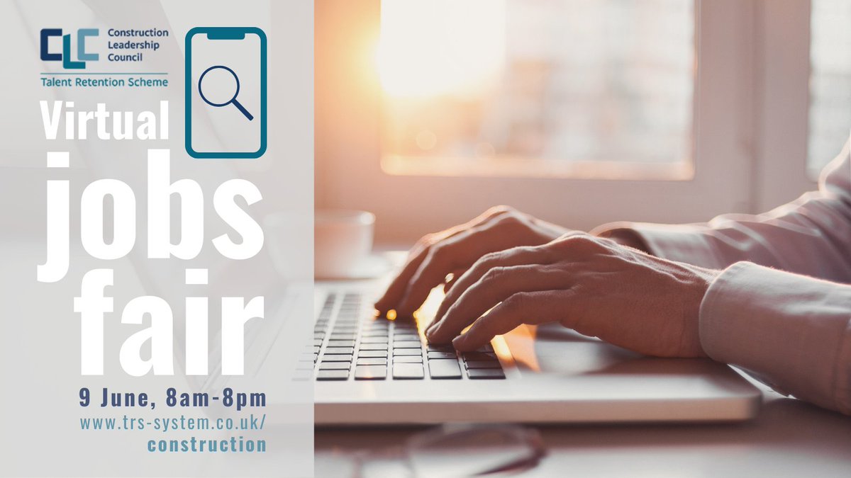 🏗️ Welcome to the Construction Talent Retention Scheme's Virtual Job Fair 💻
Follow us and keep an eye on #CTRSjobsfair to see the latest posts.
We'll be posting some of the vacancies currently live on the #ConstructionTRS until 8pm today.