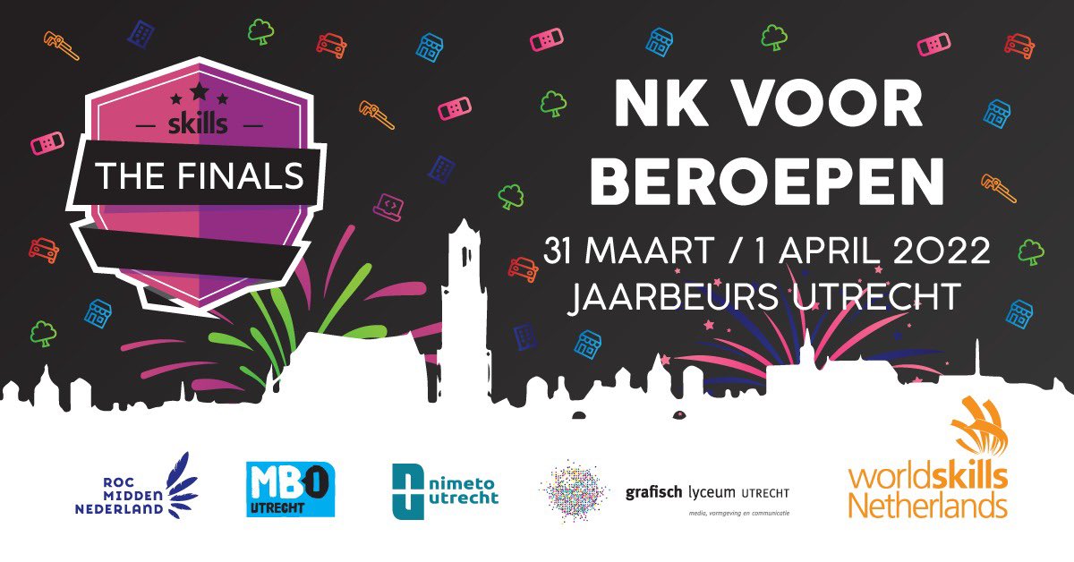 WorldSkillsNL's tweet image. Het jaarlijkse NK voor beroepen #stf22 vindt op 31 maart / 1 april 2022 plaats in @GemeenteUtrecht. Tijdens dit finale-evenement in de @jaarbeurs strijden honderden #vmbo-leerlingen en #mbo-studenten om de titel Nederlands Kampioen. @ROC_MN @MBOUtrecht @Glu_Stage @NimetoNU