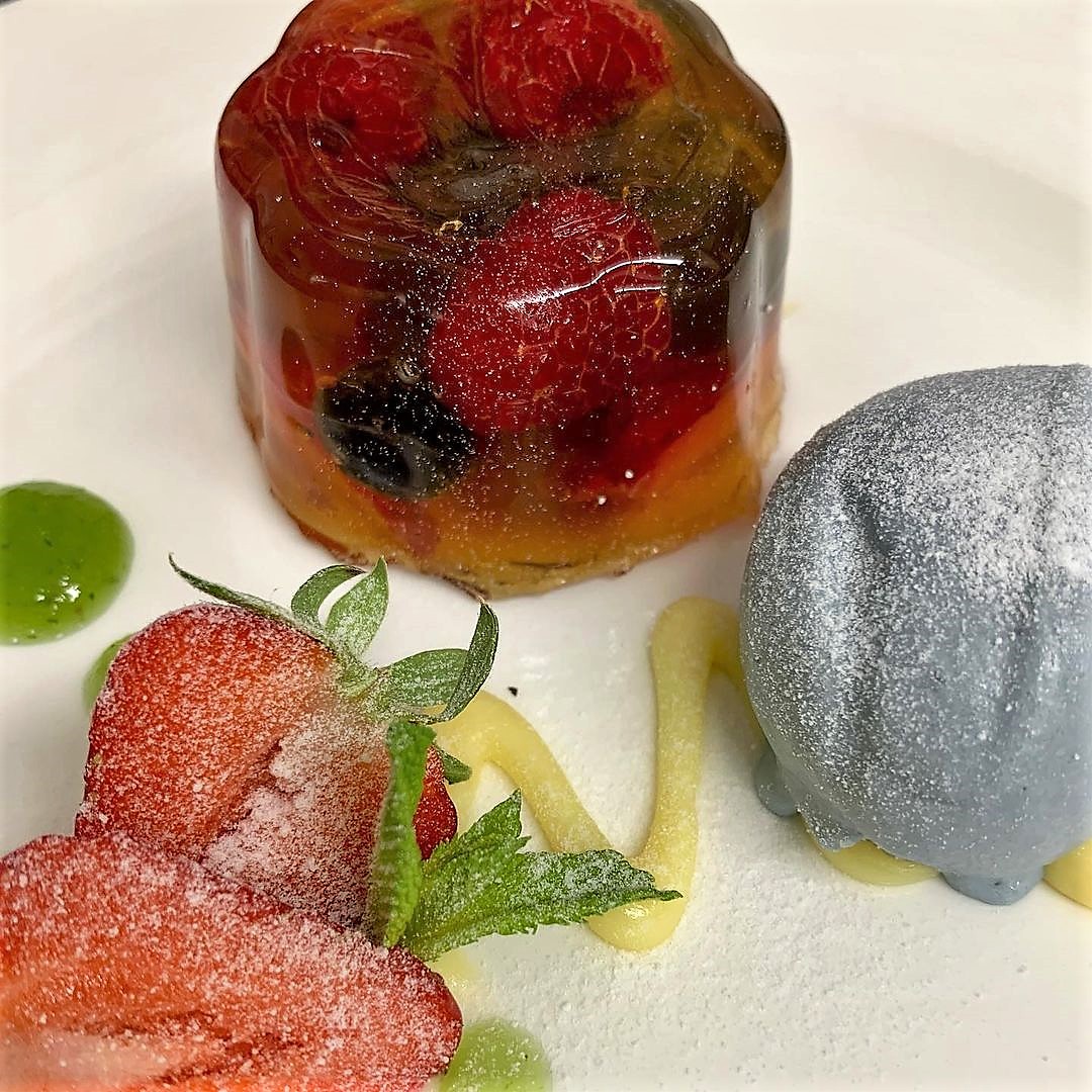 Fabulous food on the menu this week from our amazing Head Chef and his team. Duck main alongside chocolate moelleux with lavender ice cream and summer jelly desserts. #LymeRegis #Dorset