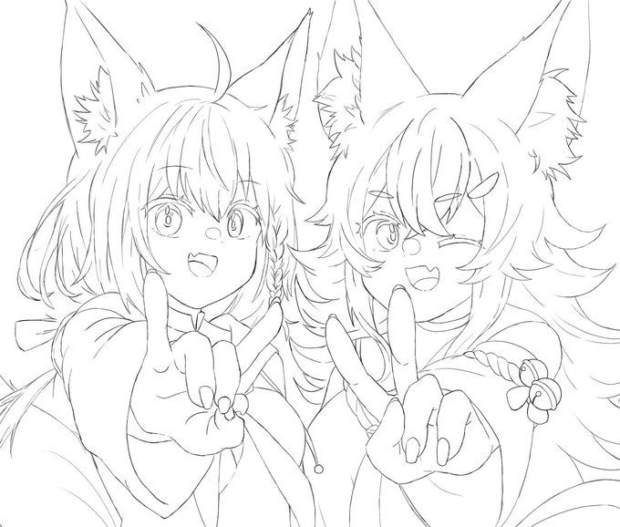 フブミオWIP!!
#絵フブキ
#みおーん絵 