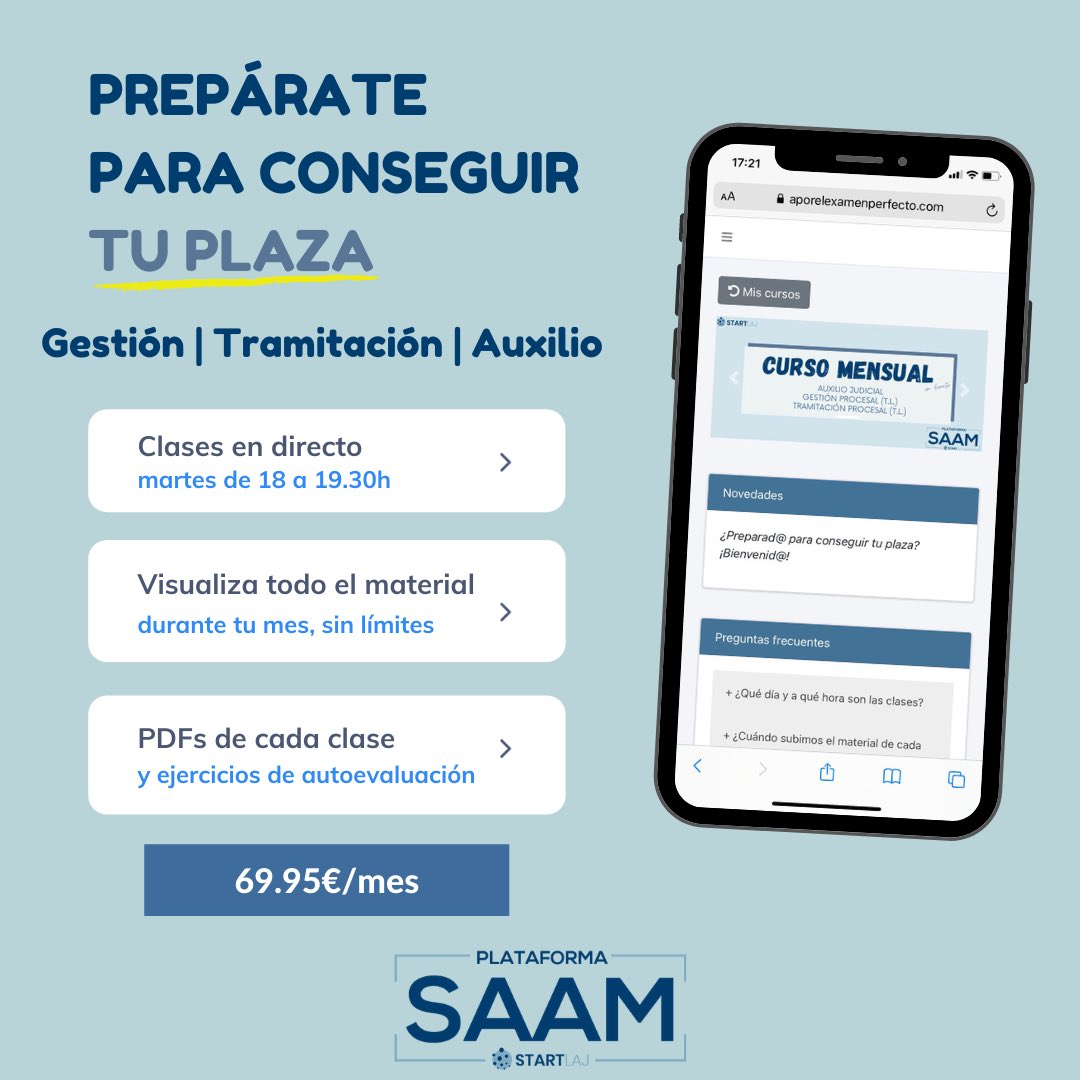 startlaj's tweet photo. 💥Consigue tu plaza 💥

🔛 Únete al curso mensual para preparar Gestión, Tramitación o Auxilio y ve preparado a la próxima convocatoria.

⛱ Este verano te acompañamos a la playa o piscina, no faltamos ningún martes! 

🆓 Prueba gratis una clase en directo, escríbenos! https://t.co/AGdhdcT7l9