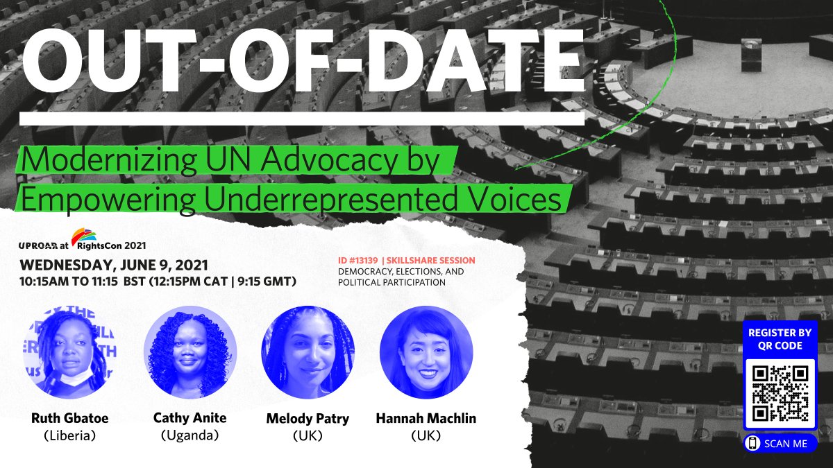 UPROAR (@uproar_fyi) on Twitter photo Last call for our #RightsCon session!
Join us in 30 min to discuss amplifying underrepresented voices, and lobbying for digital rights, at the UN!
With <a href="/anite_anite/">Catherine Anite</a> <a href="/Ru_thie25/">Ruth Gbatoe</a> <a href="/melodypatry/">Melody Patry</a>
We have limited capacity so spots first come first serve!
bit.ly/2TEMtmY Last call for our #RightsCon session!
Join us in 30 min to discuss amplifying underrepresented voices, and lobbying for digital rights, at the UN!
With <a href="/anite_anite/">Catherine Anite</a> <a href="/Ru_thie25/">Ruth Gbatoe</a> <a href="/melodypatry/">Melody Patry</a>
We have limited capacity so spots first come first serve!
bit.ly/2TEMtmY