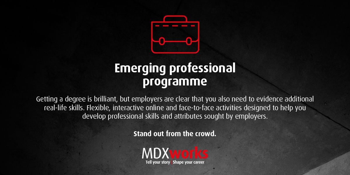 mdxworks's tweet photo. The #EmergingProfessionalProgramme will run for three weeks this summer, offering a week of PAID flexible part-time work experience for selected candidates😄
Save the date, register & join these great sessions to boost your employability skills. Link to register in comments👇 https://t.co/whGU3FDIWv