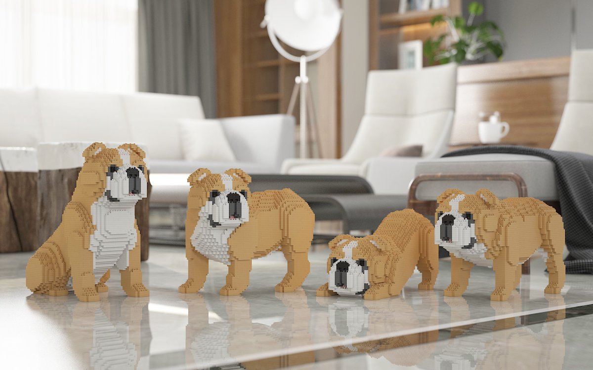 Jekca's tweet photo. 【JEKCA - Building Blocks for Kidults】
With 4 lovely short legs, English Bulldog is one of the most popular pets worldwide. JEKCA introduces hyper-realistic English Bulldog 4-in-1 Pack with 4 classic colors. You can freely choose to build 1 from 4 different poses. https://t.co/l9PDnLVqAh