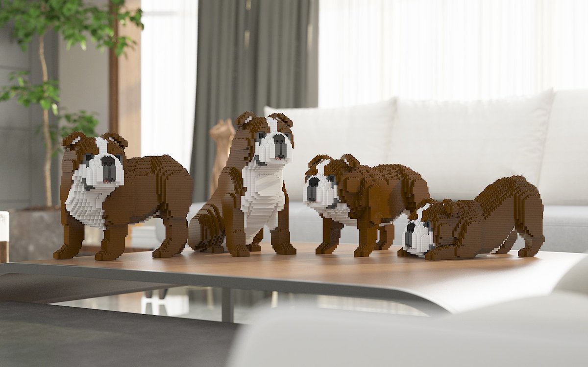 Jekca's tweet photo. 【JEKCA - Building Blocks for Kidults】
With 4 lovely short legs, English Bulldog is one of the most popular pets worldwide. JEKCA introduces hyper-realistic English Bulldog 4-in-1 Pack with 4 classic colors. You can freely choose to build 1 from 4 different poses. https://t.co/l9PDnLVqAh