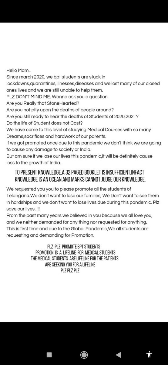 _being_physio's tweet photo. #Askgovernor @DrTamilisaiGuv Mam..Promoting BPT 1,2,3 yrs due to this pandemic is going to be an absolutely  Healthy decision. Plz Consider our request and Promote bpt exams 2021 🙏plz save our career by giving promotion to next academic year #prmotebpt2021 https://t.co/LcTU6Ofp1W