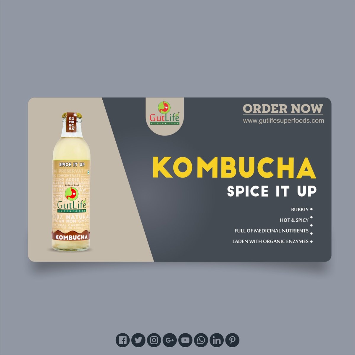 GutLifeWorld's tweet photo. We know how it feels when we get short of our favourite Kombucha. We try our best to make sure same should not happen with you. Order it from our website and get free shipping all over India in no time. 
#kombuchainindia #kombucha #freeshippingalloverindia #FreeShippingNationwide https://t.co/KhrXsEi6lW